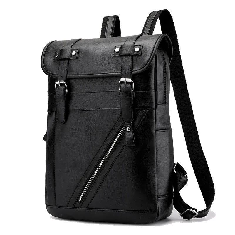 Retro Korean Leather Laptop Backpack