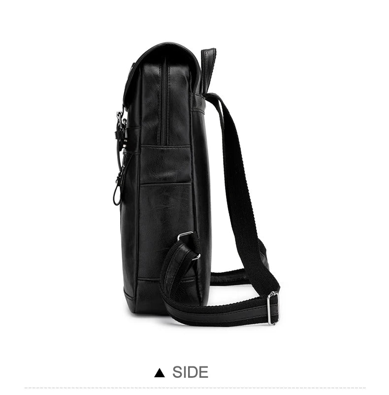Retro Korean Leather Laptop Backpack