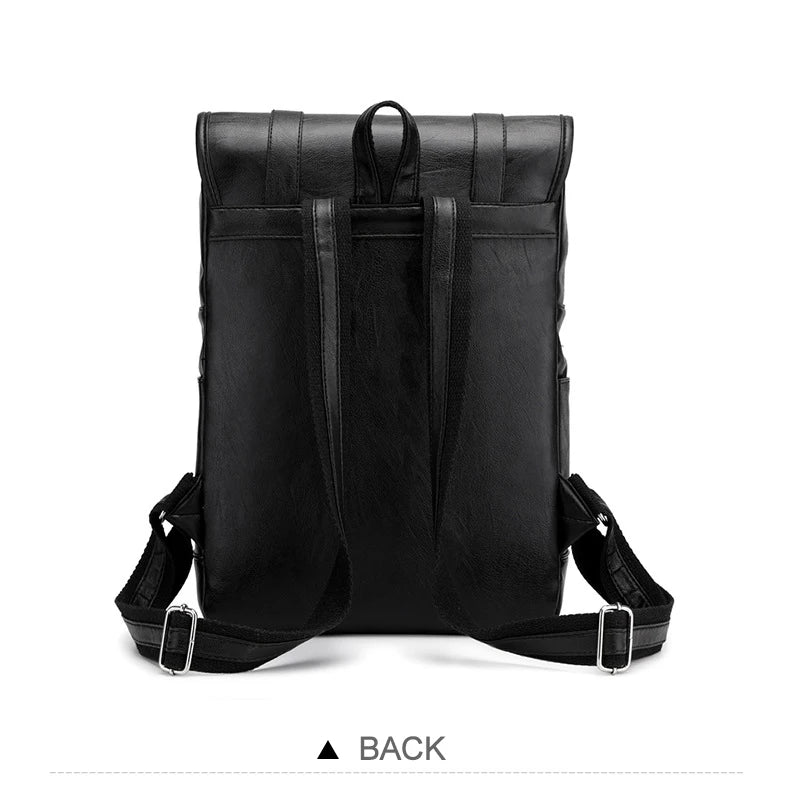 Retro Korean Leather Laptop Backpack