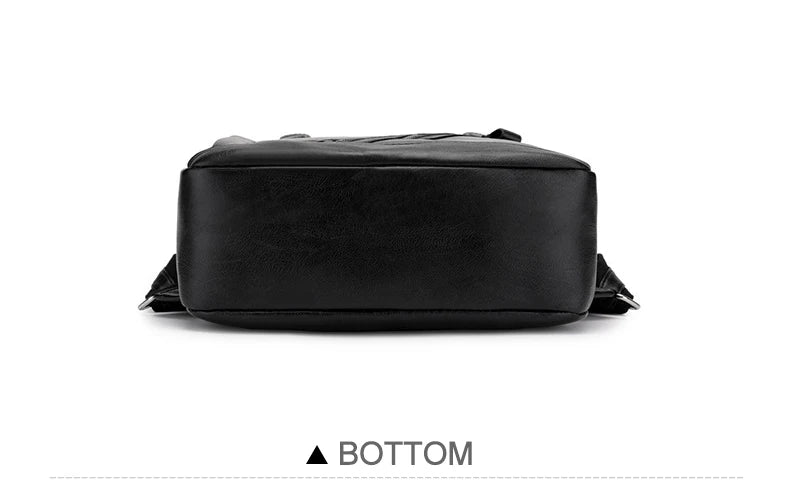 Retro Korean Leather Laptop Backpack
