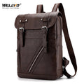 Retro Korean Leather Laptop Backpack