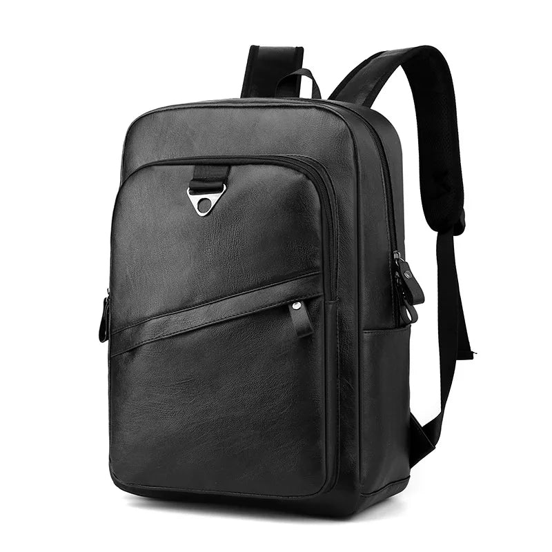 Retro Korean Leather Laptop Backpack