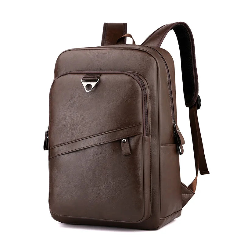 Retro Korean Leather Laptop Backpack
