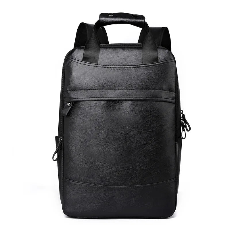 Retro Korean Leather Laptop Backpack